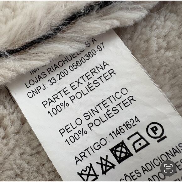 Euro Y2K Sherpa Lined Waterfall Jacket Black Beige Cozy Winter Softcore 40/M - Picture 8 of 9